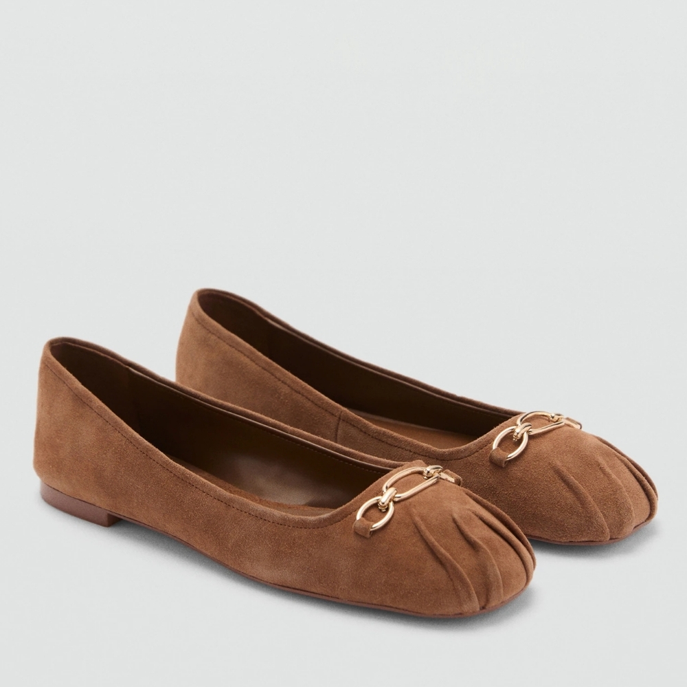 MANGO Suede Flats - Picture 1 of 4